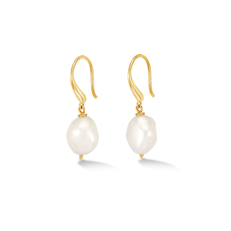 White Baroque Pearl Earrings