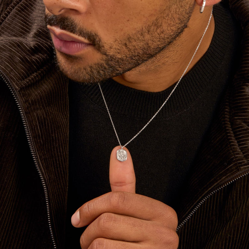 Men's 9k Gold St. Christopher Tiny Talisman Necklace