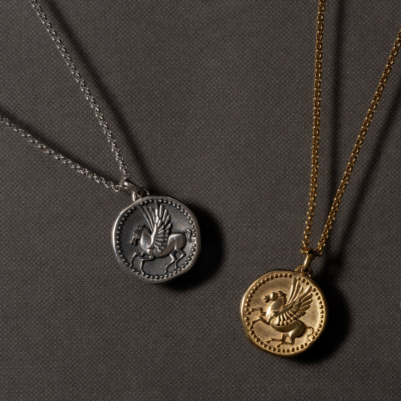 Men's 'Overcome and Thrive' Pegasus Talisman Necklace