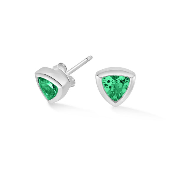 Green Garnet Trillion Tutti Frutti Studs