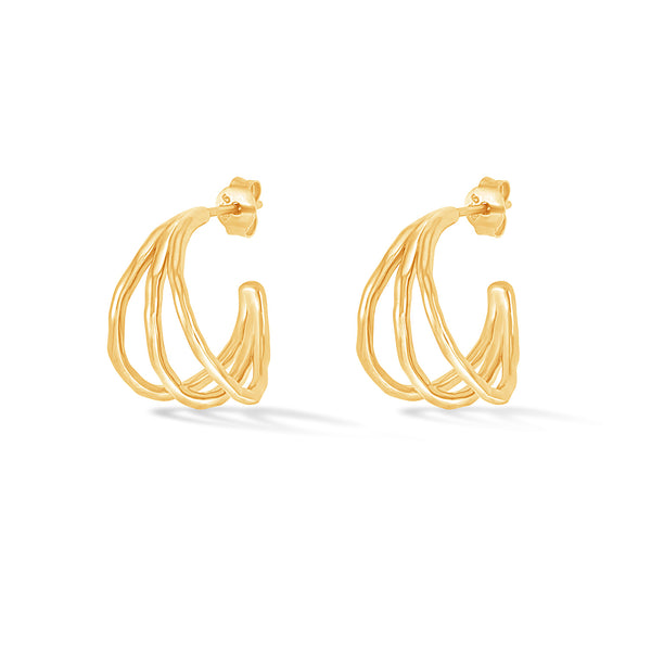 WFE14-V-Dower-and-Hall-Yellow-Gold-Vermeil-Small-Triple-Row-Waterfall-Hoops
