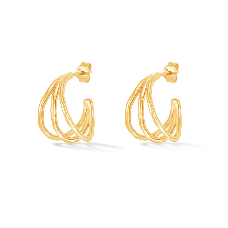 WFE14-V-Dower-and-Hall-Yellow-Gold-Vermeil-Small-Triple-Row-Waterfall-Hoops