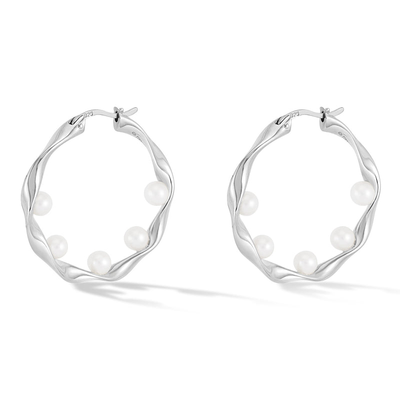 WFE21-S-WP-Dower-and-Hall-Sterling-Silver-Waterfall-Baroque-Pearl-Hoops