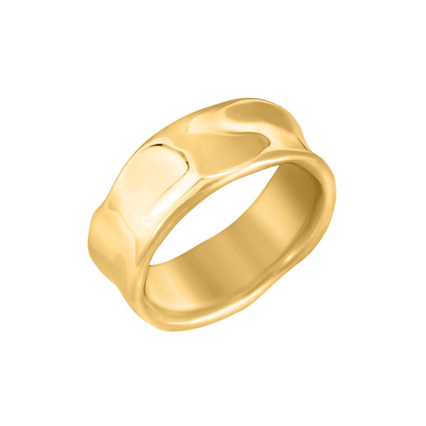 14ct Gold Men's Wide Waterfall Ring