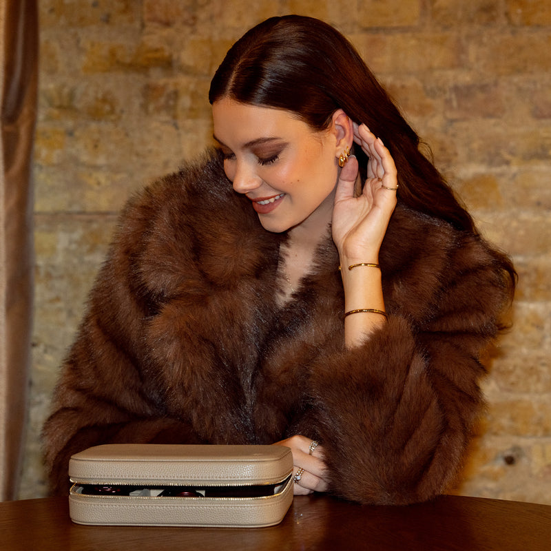 Large Soft Taupe Jewellery Case