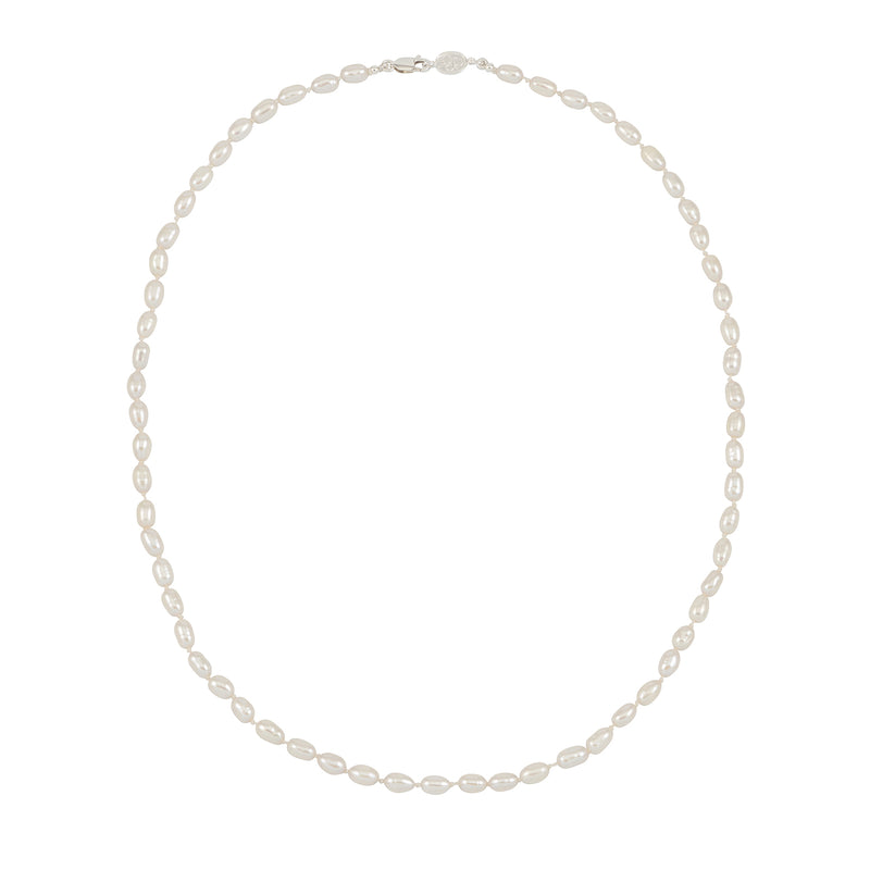 Mens Pearl Necklace Women Half Pearl Half Chain Necklace Stainless Steel  Silver Link Neklaces Collar de Perlas para Hombre | SHEIN