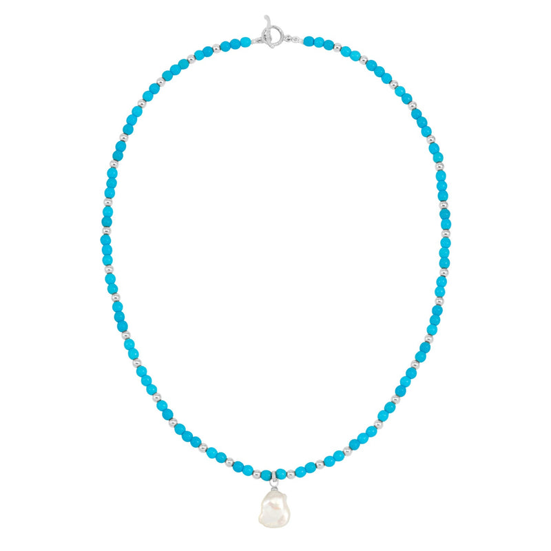 Men's Turquoise & Keshi Pearl Necklace