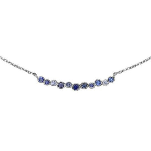 18k Sapphire & Aquamarine Medium Cascade Necklace