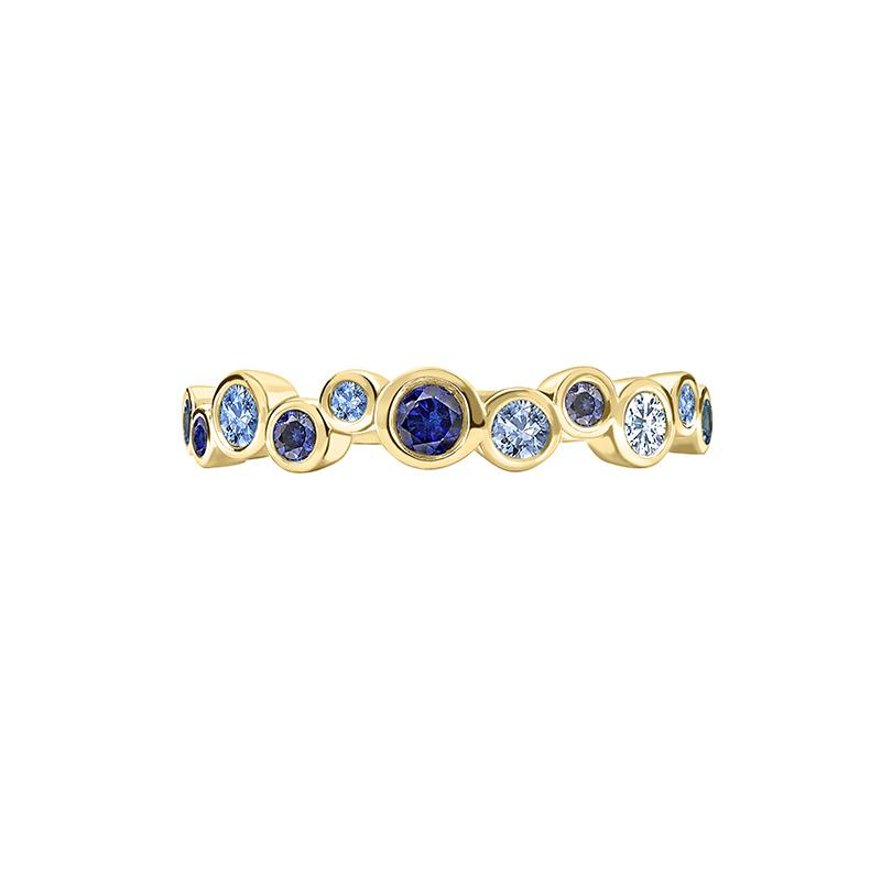 18k Blue Sapphire & Aquamarine Cascade Ring - 0.50ct