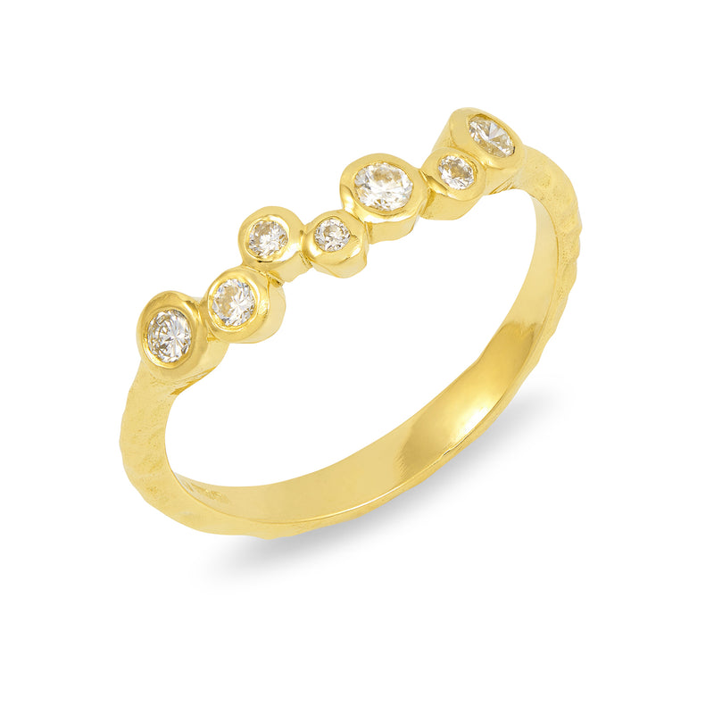 18k Gold & Diamond Fine Cascade Wraparound Ring
