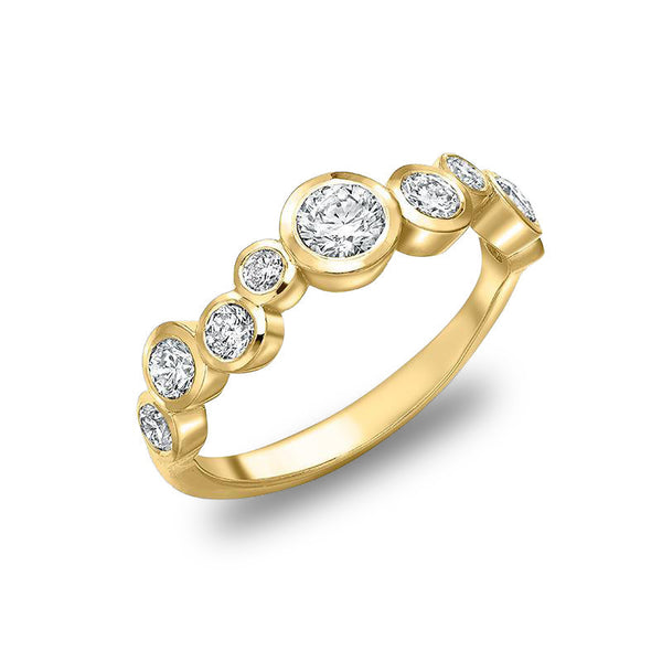 18k Gold & Diamond Cascade Ring - 0.75ct
