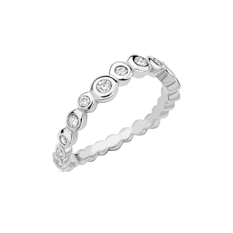 18k Gold Undulating Half Eternity Ring - 0.25ct