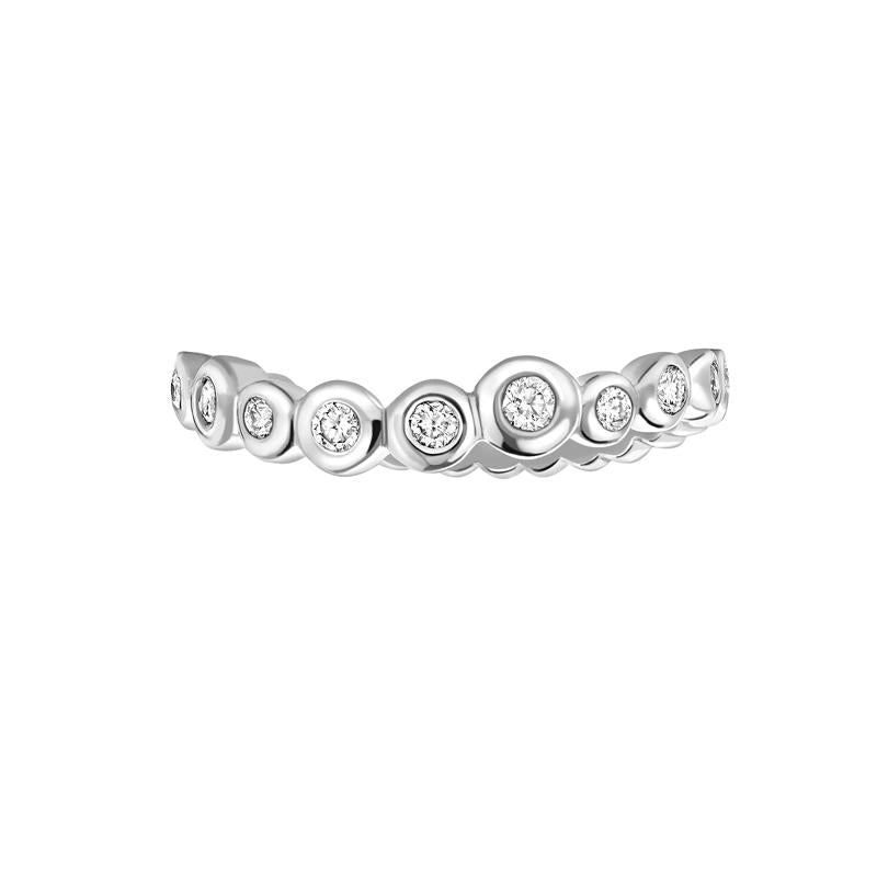 18k Gold Undulating Half Eternity Ring - 0.25ct