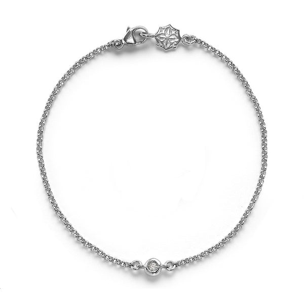 9k Single Diamond Dew Chain Bracelet