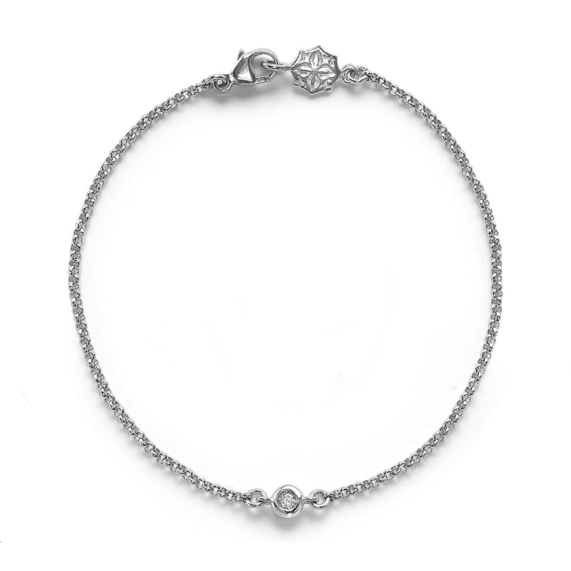 9k Single Diamond Dew Chain Bracelet