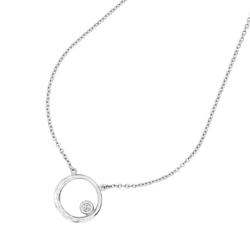 18k Gold & Diamond Eternal Circle Pendant
