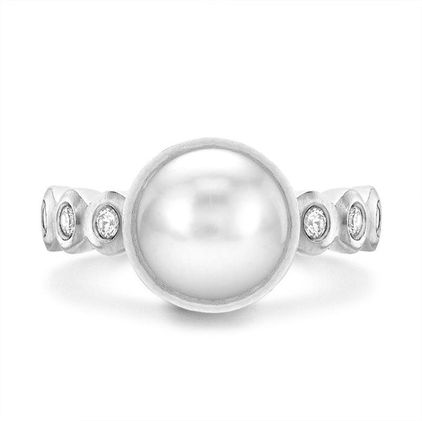 14k Gold Solitaire Pearl Dewdrop Ring