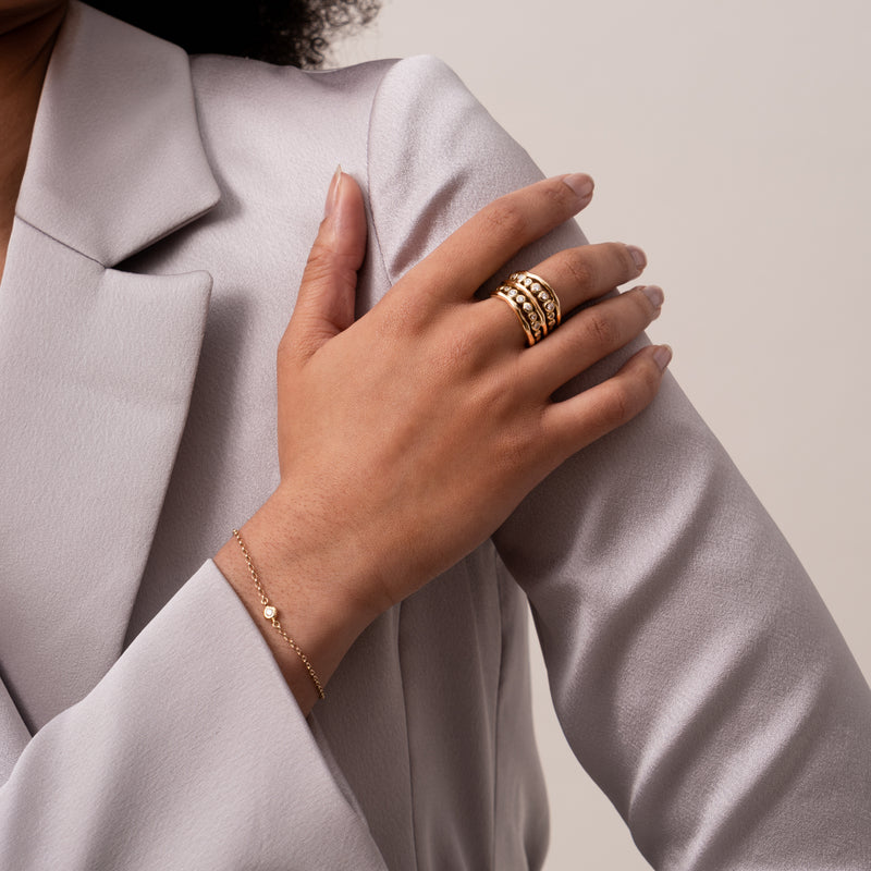 9k Single Diamond Dew Chain Bracelet