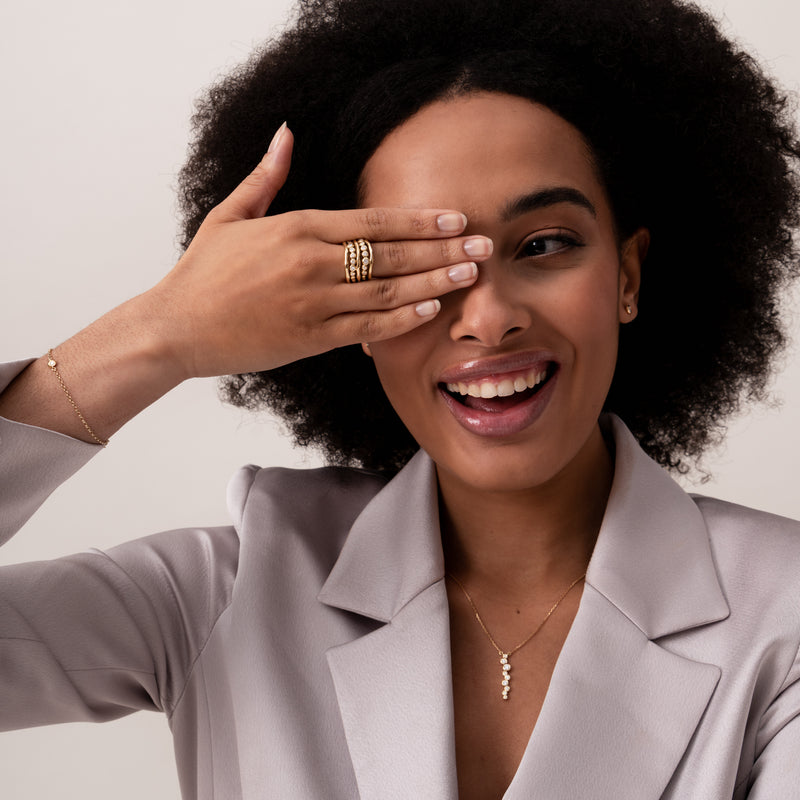 9k Single Diamond Dew Chain Bracelet