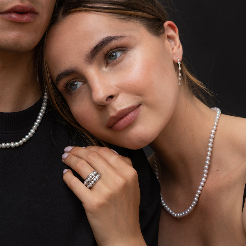 Dower-and-Hall-9k-Gold-&-Pearl-Waterfall-Ring