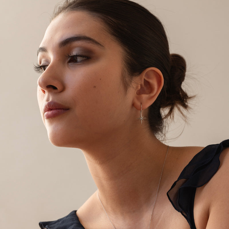 Dower-and-Hall-14k-Gold-&-Diamond-North-Star-Long-Ear-Drops