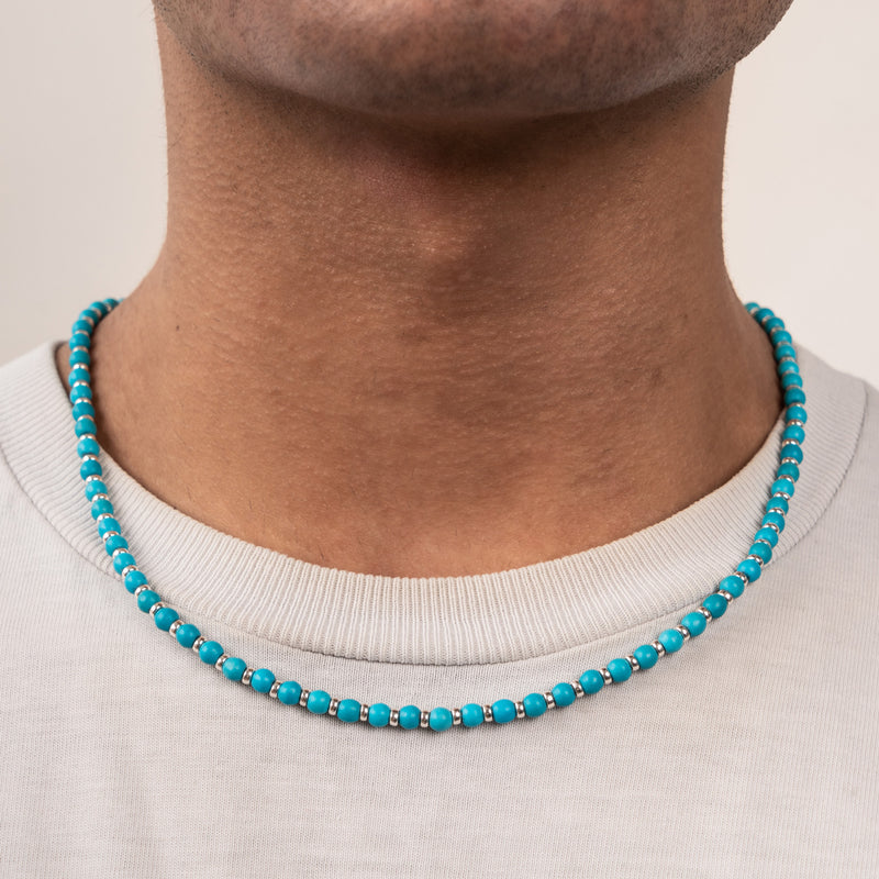 Men's Turquoise Halo Necklace