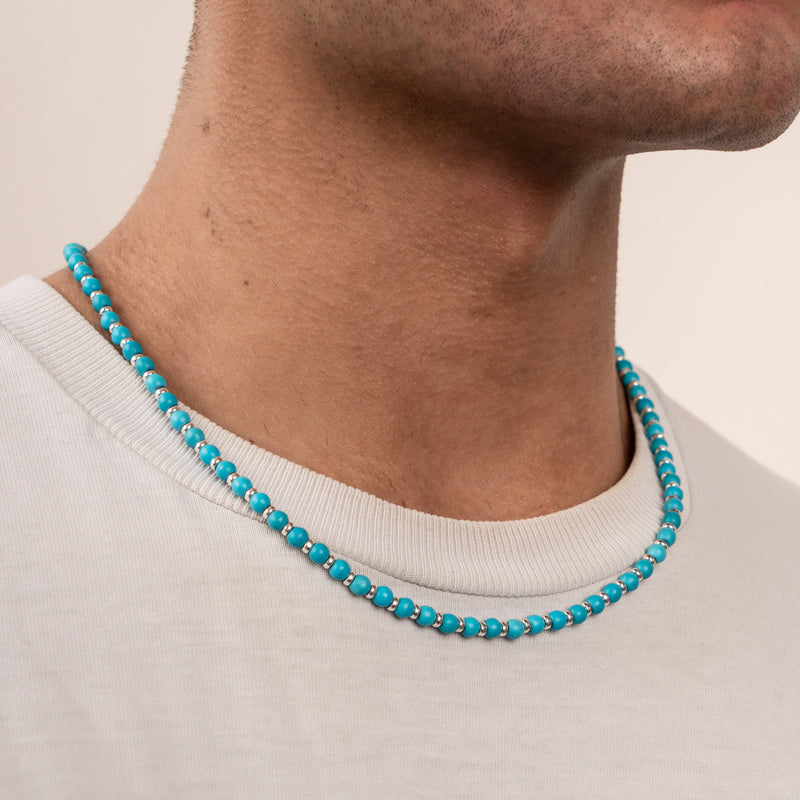 Men's Turquoise Halo Necklace