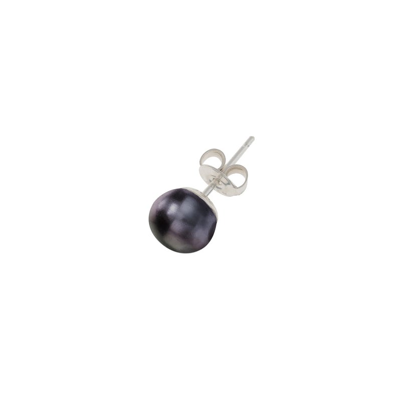 Dower-and-Hall-Mens-Single-Sterling-Silver-8mm-Peacock-Freshwater-Pearl-Stud