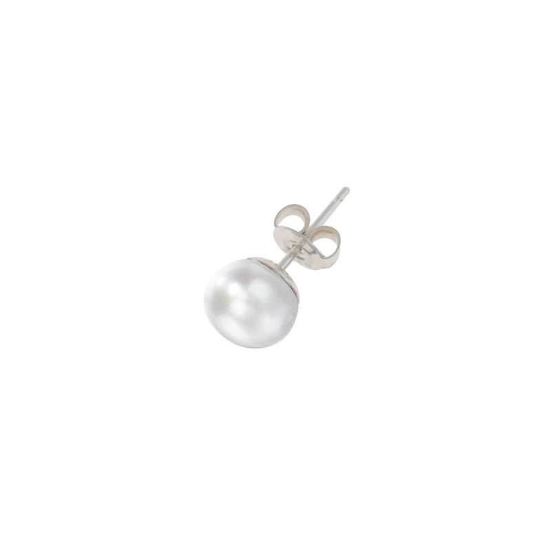 Dower-and-Hall-Mens-Single-Sterling-Silver-8mm-White-Freshwater-Pearl-Stud
