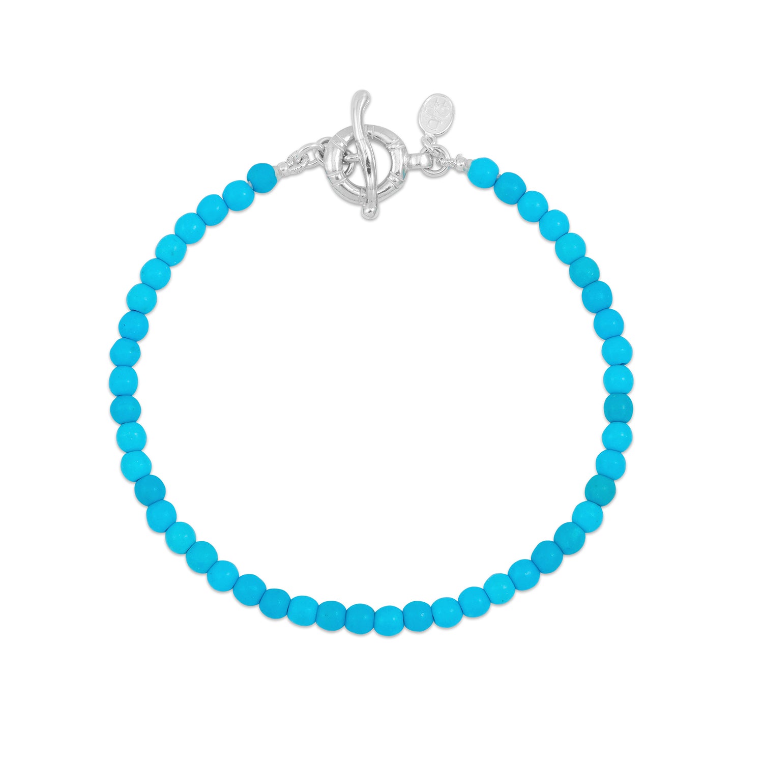 Turquoise Bead + Brown Leather with 925 Silver - Spirit Wrist Element