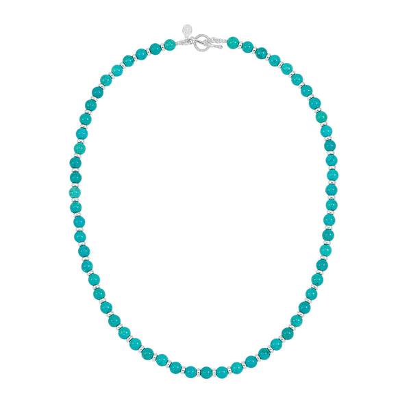 Men's Turquoise & Halo Bead Necklace