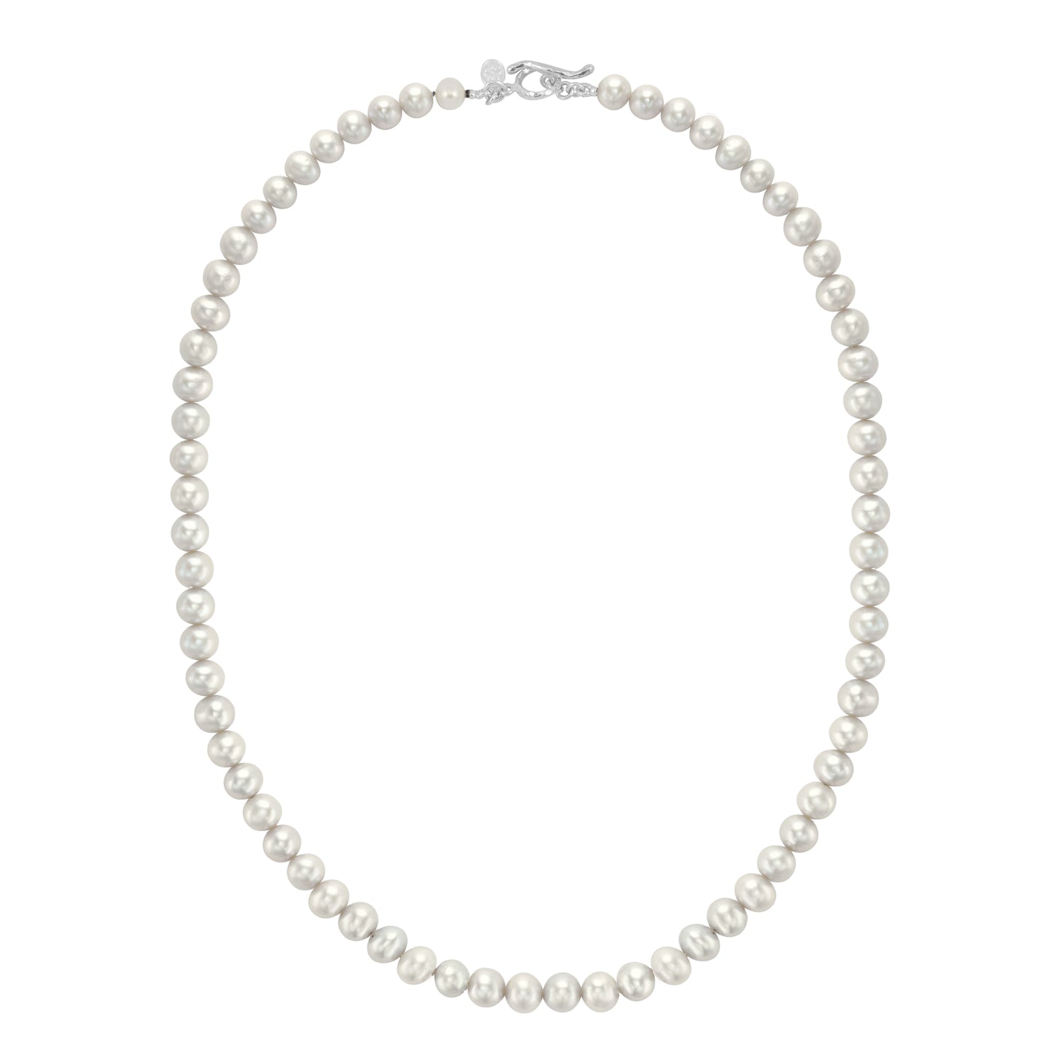 Men's White Freshwater Pearl Necklace - Main Image