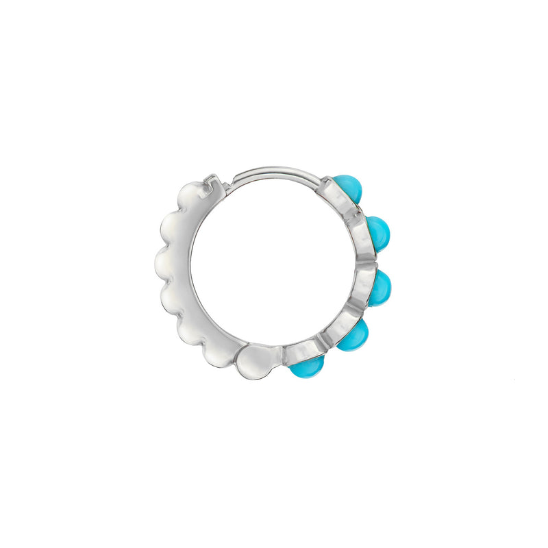 Men's Single Azure Turquoise Huggie Hoop