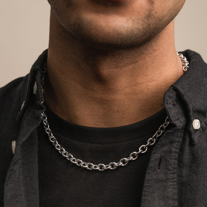 Men's Oval Link Necklace Chain