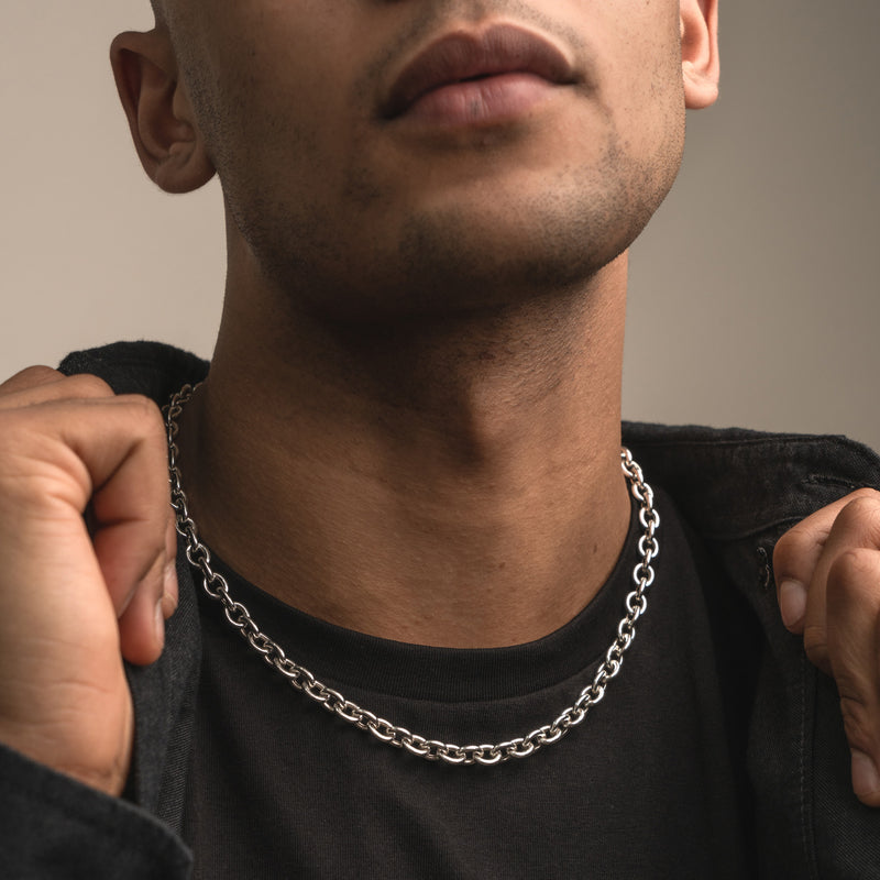 Men's Oval Link Necklace Chain