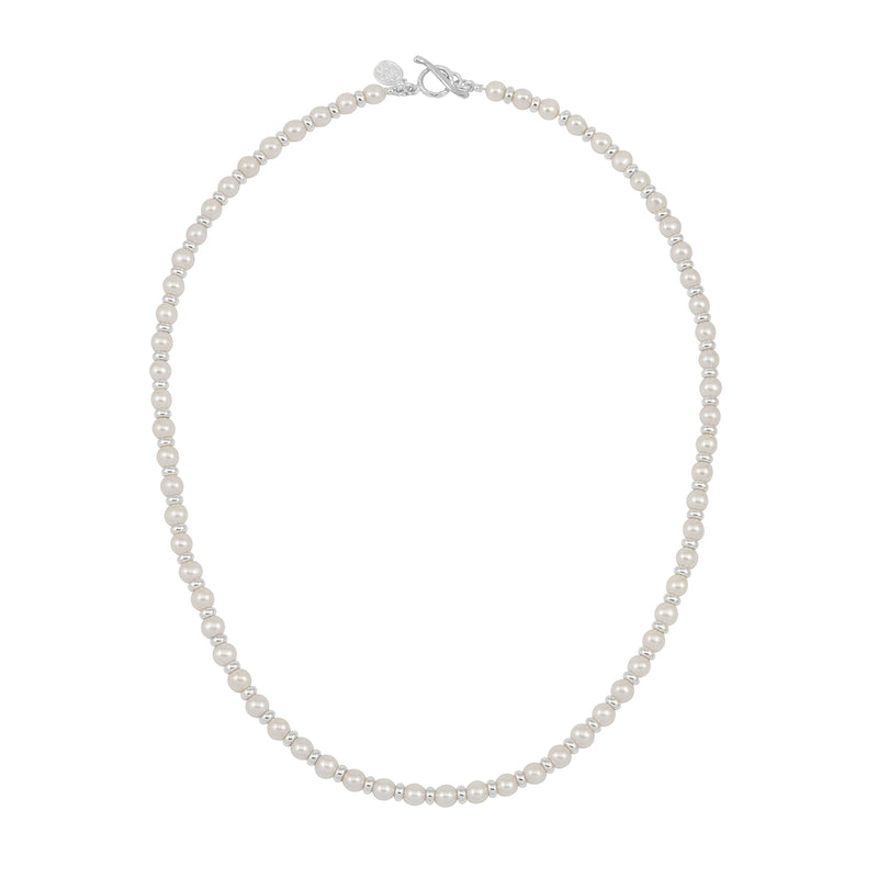 Men's White Pearl Halo Necklace