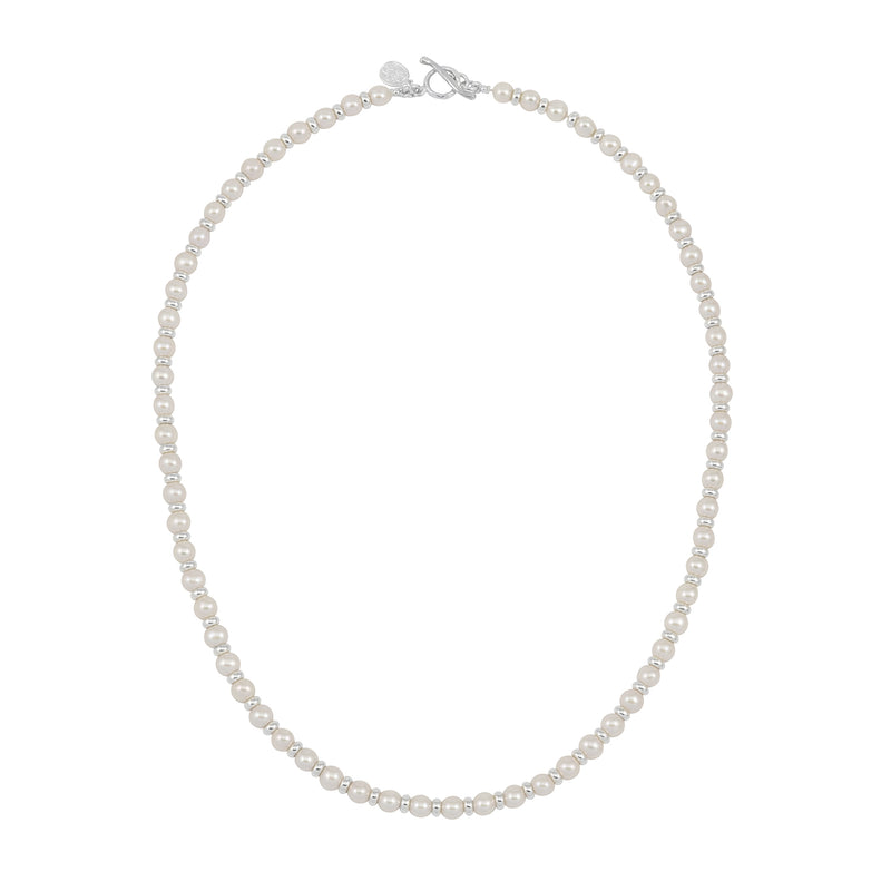 Men's White Pearl Halo Necklace