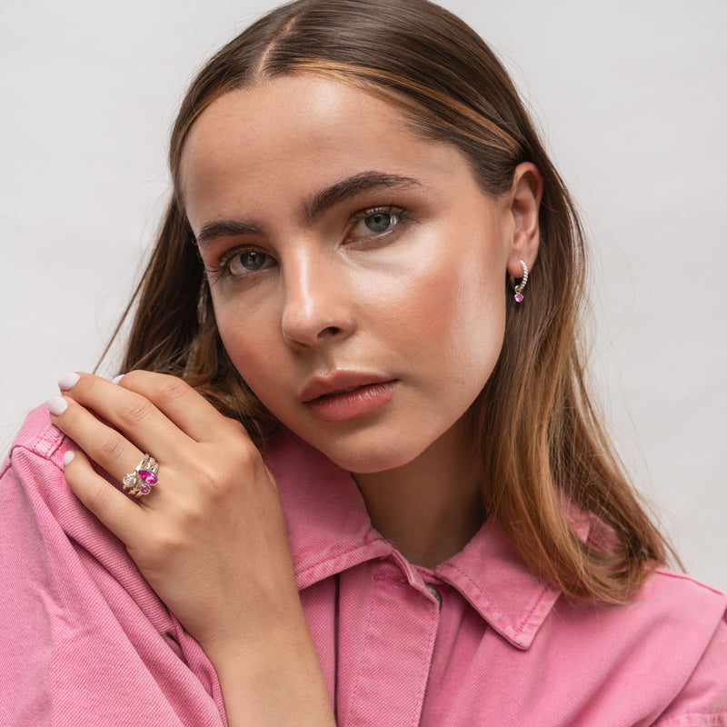 Rosey Posey Twinkle Stacking Rings