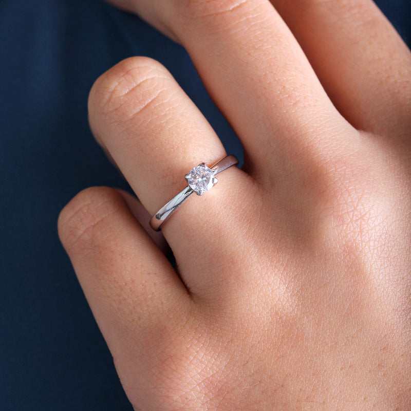 Flute Diamond Engagement Ring