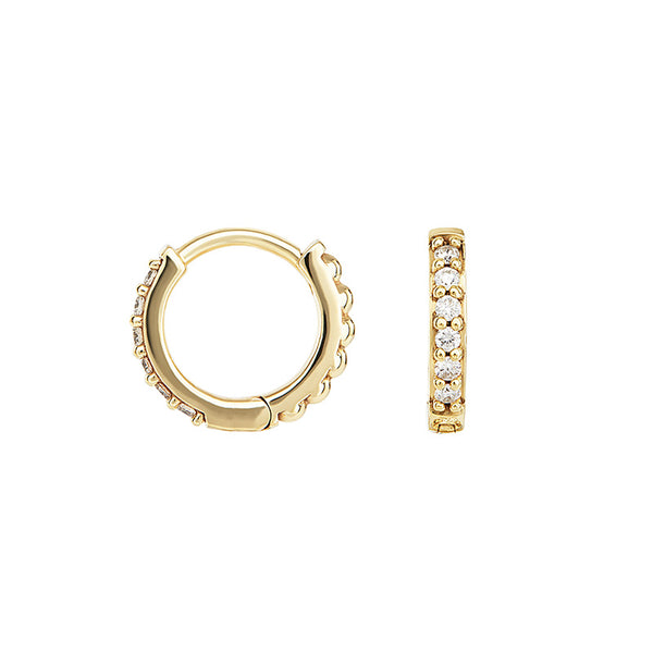 9k Small White Diamond Story Hoops