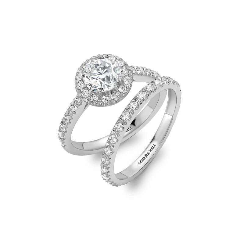 18k Medium Halo Style Diamond Set Band