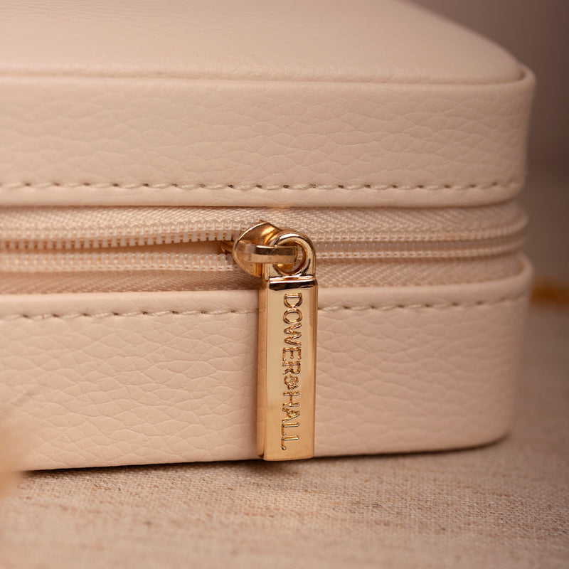 Cream Zipped Cushion Jewellery Box