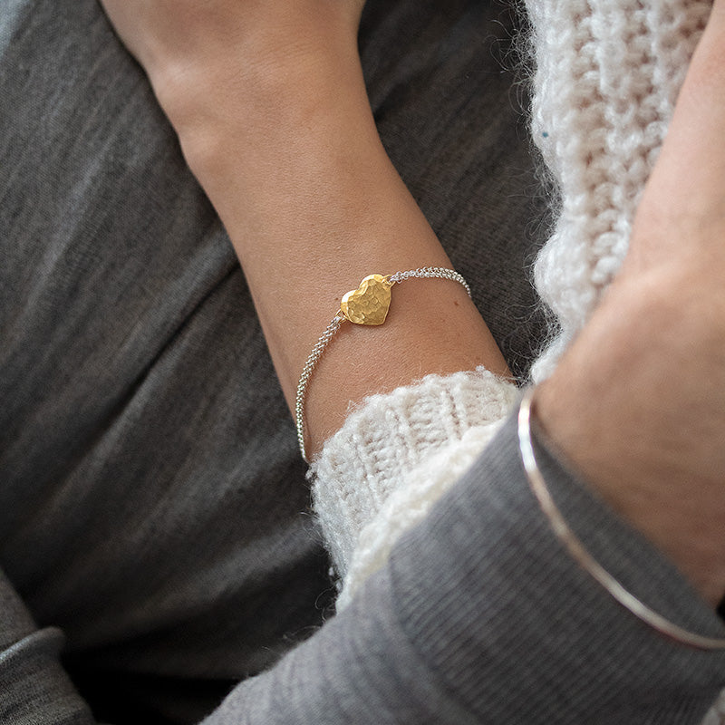 Dower-And-Hall-Engravable-Stirling-Silver-And-Yellow-Gold-Vermeil-Heart-Story-Bracelet-1