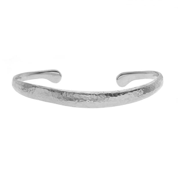 Men's Hammered Curved Bangle