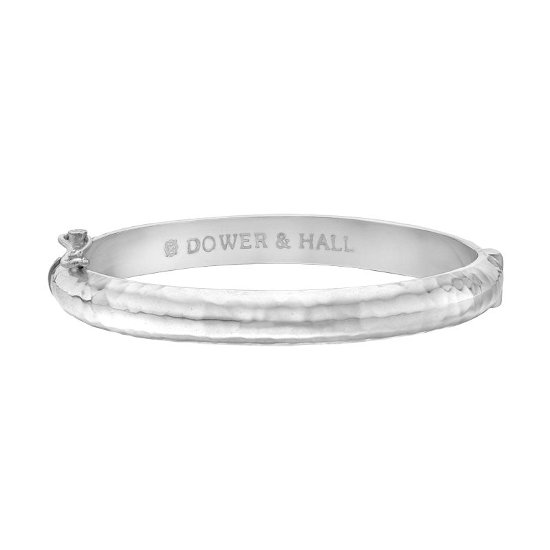 Dower-And-Hall-Men's-6mm-Hinged-Hammered-Nomad-Bangle-Sterling-silver-1