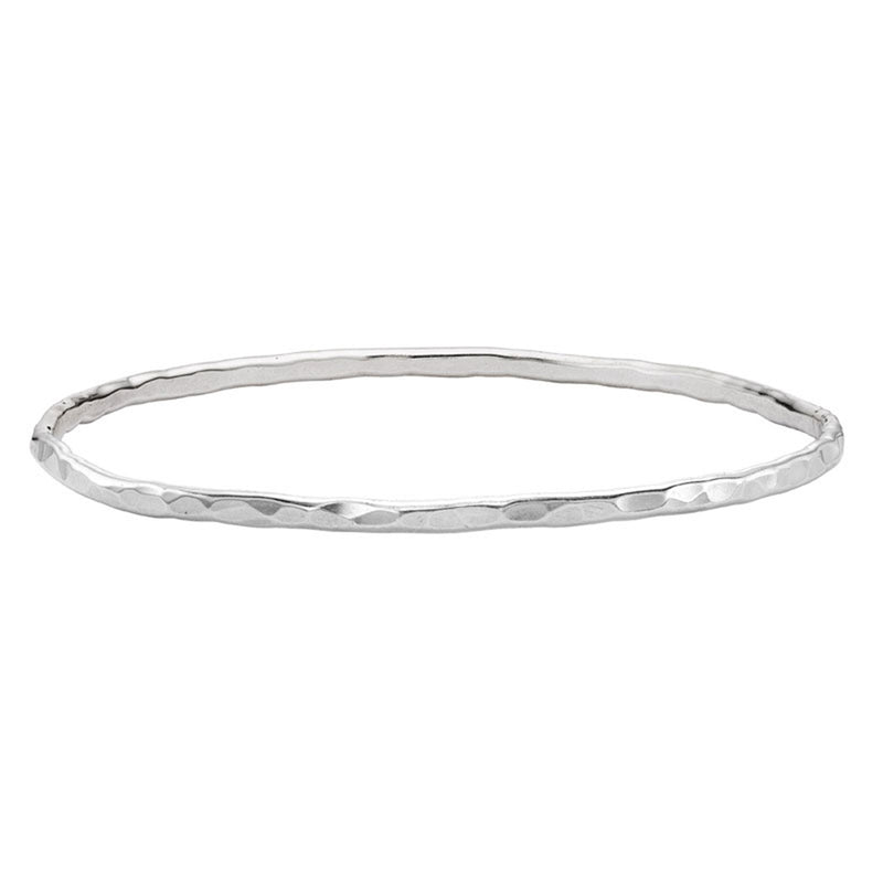 9k Gold 2mm Hammered Nomad Bangle