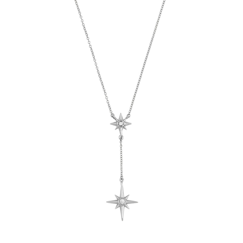 14k Gold & Diamond North Star Double Pendant