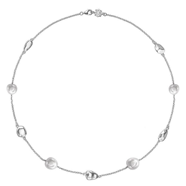 Pebble & White Baroque Pearl Necklace