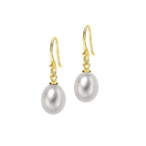 8mm Oval Dove Grey Freshwater Pearl Earrings