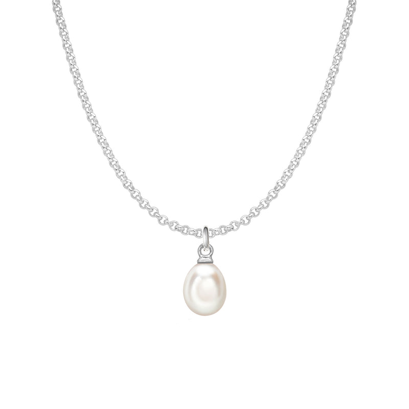Dower-And-Hall-Men's-10mm-Oval-White-Freshwater-Stirling-Silver-Pearl-Pendant